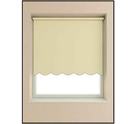 Traditional Style Scalloped Edge Plain Daylight Window Roller Blind (Cream, 60x160cm(23.6in))