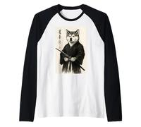 Traditional Sumi-e Aesthetic Warrior Japanese Akita Inu Raglan Baseball Tee