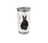 Traditional Sumi-e Art Bushido Warrior German Shepherd Stainless Steel Insulated Tumbler