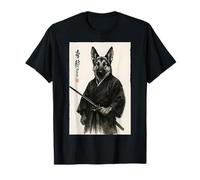 Traditional Sumi-e Art Bushido Warrior German Shepherd T-Shirt