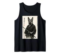 Traditional Sumi-e Art Bushido Warrior German Shepherd Tank Top