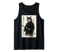 Traditional Sumi-e Art Martial Arts Samurai Japan Gray Wolf Tank Top