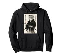 Traditional Sumi-e Brush Style Bushido Warrior Leopard Pullover Hoodie