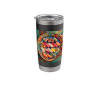Traditional Sushi Dish Round Pattern Art Stainless Steel Insulated Tumbler