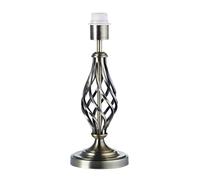 Traditional Table Lamp Base with Twist Metal Stem Design and Inline Switch Happy Homewares Metallic Gold 15 inches