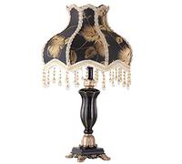 Traditional Table Lamp,Victorian Resin Desk Light,for Living Room Bedroom House Bedside Nightstand Home Office Reading Family,Kitchen Lighting Boho Table Desk Bedside,Black