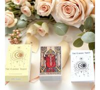 Traditional Tarot Deck - Portable Divination Cards | Seventy Eight Sheet Learning Set with Illustrated Guidance, Spiritual Reading Tool for Beginner Practice Travel Journal Gathering