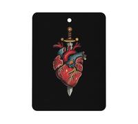 Traditional Tattoo Heart with Sword Funny Car Air Freshener Automotive Aromatherapy Tablets for Rearview Mirror Wardrobe Shoe Cabinet