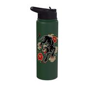 Traditional Tattoo Panther Old-School Flash-Art Graphic Stainless Steel Insulated Water Bottle