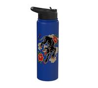 Traditional Tattoo Panther Old-School Flash-Art Graphic Stainless Steel Insulated Water Bottle