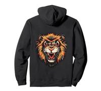 Traditional Tattoo Roaring Lion Head Pullover Hoodie