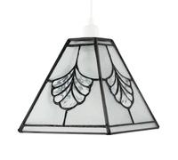 Happy Homewares Traditional Clear Glass Tiffany Pendant Light Shade with Floral Panels Happy Homewares Clear