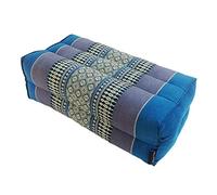 Traditional Thai Kapok Yoga Support Block Cushion Meditation Pillow size 35 x 15cm (Blue)