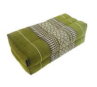 Traditional Thai Kapok Yoga Support Block Cushion Meditation Pillow size 35 x 15cm (Green)