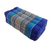 Traditional Thai Kapok Yoga Support Block Cushion Meditation Pillow size 35 x 15cm (Light Blue, Dark Blue)