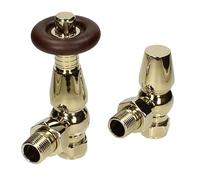 Traditional Thermostatic Radiator Valves Gold Polished Brass TRV Set+ L/S Bentley