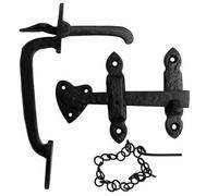 Traditional Thumb Latch Set Black Antique Iron Gate, Shed & Door Latch