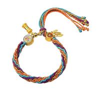 Traditional Tibetan Styles Handwoven with Green Tara and Wealth God Designs for Everyday Casual Daily Wear Handmade Jewelry