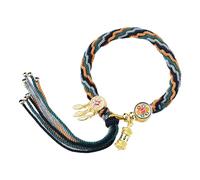 Traditional Tibetan Styles Handwoven with Green Tara and Wealth God Designs for Everyday Casual Daily Wear Handmade Jewelry