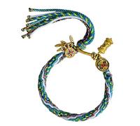 Traditional Tibetan Styles Handwoven with Green Tara and Wealth God Designs for Everyday Casual Daily Wear Handmade Jewelry