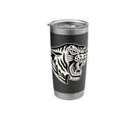Traditional Tiger Head Blackwork Tattoo Flash Stainless Steel Insulated Tumbler