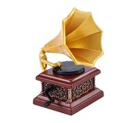Traditional Tiny Record Player Model House Decorative Item Detailed 20th Century Fashion Display Accent Tiny Vintage Record Player Copy