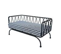 Traditional Tiny Sofa Stool Iron Building And Fabric Covering For Detailed 1 12 Model House Locations Permanent Iron Miniature Sofa For Model House