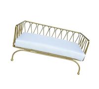 Traditional Tiny Sofa Stool Iron Building And Fabric Covering For Detailed 1 12 Model House Locations Permanent Iron Miniature Sofa For Model House