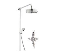 Traditional Triple Exposed Valve & Rigid Riser Shower Set - Chrome/white - Balterley