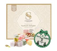 Traditional Turkish Delight Selection Gift Box - Fruit Flavour & Mixed Nuts Lokum Candy Turkish Delight Assortment 450g with Topline Tree Ornament for Stocking Fillers, Christmas Gifts, Birthday Gifts
