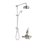Balterley Shower Riser Rail Kit, Dual Exposed Valve Showerhead Rigid Shower Riser Kit, Traditional Rigid Rail Risers for Bathroom Showers, Bathroom Rails for Showerhead - 194 x 670 x 1260mm (Chrome)