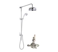 Balterley Shower Riser Rail Kit, Dual Exposed Valve Showerhead Rigid Shower Riser Kit, Traditional Rigid Rail Risers for Bathroom Showers, Bathroom Rails for Showerhead - 194 x 670 x 1260mm (Chrome)