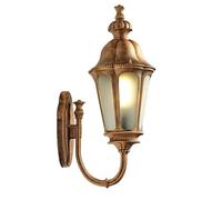 Traditional Up Wall Lamp with White Frosted Glass Wall Mounted Sconce Waterproof Porch Lighting for Garage House(Bronze)