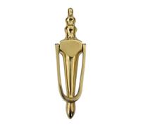 Traditional Urn Door Knocker - Polished Brass Finish - Classic Victorian Style Front Door Knocker - Decorative Door Furniture for Wooden Entrance Doors