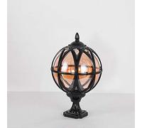 Traditional Victorian Globe Column Light Lantern Classic Aluminium Die-Casting Glass Outdoor Waterproof E27 Pillar Post Lamps Creative Ball Courtyard Patio Porch Gate Landscape Street Lighting Fixture