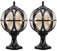 Traditional Victorian Globe Column Light Lantern Classic Aluminium Die Casting Glass Outdoor Waterproof E27 Pillar Post Lamps,for Home Decor