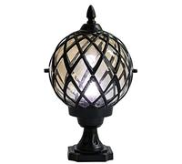 Traditional Victorian Globe Column Light Lantern Classic Aluminium Die-Casting Glass Outdoor Waterproof E27 Pillar Post Lamps Creative Ball Courtyard Patio Porch Gate Landscape Street Lighting