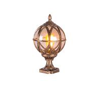 Traditional Victorian Globe Column Light Lantern Classic Aluminium Die-Casting Glass Outdoor Waterproof E27 Pillar Post Lamps Creative Ball Courtyard Patio Porch Gate Landscape Street Lighting Fixture