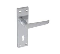 Traditional Victorian Straight Door Handle in Satin stainless steel