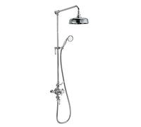 Traditional Victorian Thermostatic 8” Shower Valve with Brass Slider Rail