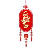 Traditional Vietnamese For Lunar New Year Hanging Pendant Crafted from Flocked Cloth with Authentic Text for Home and Office Decoration (D)