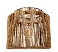 Traditional Vintage Thin Woven Rope Brown Non-Electrical Pendant Light Shade Happy Homewares Brown One Size