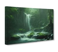 Traditional Waterfall Canvas Print | Gallery Wrapped 30mm Frame Wall Art | 30x20 inches | Ready to Hang | Classic Landscape Picture | Living Room Bedroom Lounge Office