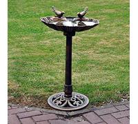 Traditional Waterproof Pedestal Bird Bath for Gardens - Bronze