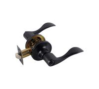 Traditional Wave Style Reversible Door Lever , Matte Black Interior Door Handle for Bedroom, Bathroom, Closet