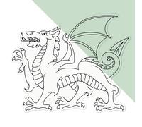 'Traditional Welsh Dragon' Clear Sticker Decal - Waterproof Film for Windows, Cars, Walls & Crafts, Large (210mm) (DC00137506)