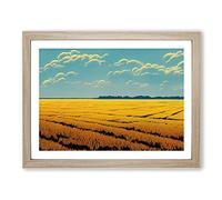 Traditional Wheat Field H1022 Framed Print for Living Room Bedroom Home Office Décor, Wall Art Picture Ready to Hang, Oak A4 Frame (34 x 25 cm)