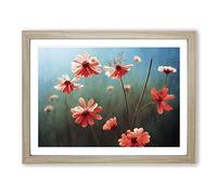 Traditional Wildflowers Floral H1022 Framed Print for Living Room Bedroom Home Office Décor, Wall Art Picture Ready to Hang, Oak A4 Frame (34 x 25 cm)