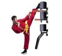 Traditional Wing Chun Wooden Dummy - Home Wall Mounted Martial Arts Dummy Trainer, Height Adjustable Kung Fu Spring Stakes For Indoor Training