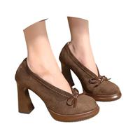 Traditional Women Bavarian Shoes,Women's Bavarian Heels,Elegant French Style High with Chunky for Evening Parties and Formal Occasions Dress Shoes Beer Festival Sandals Brown